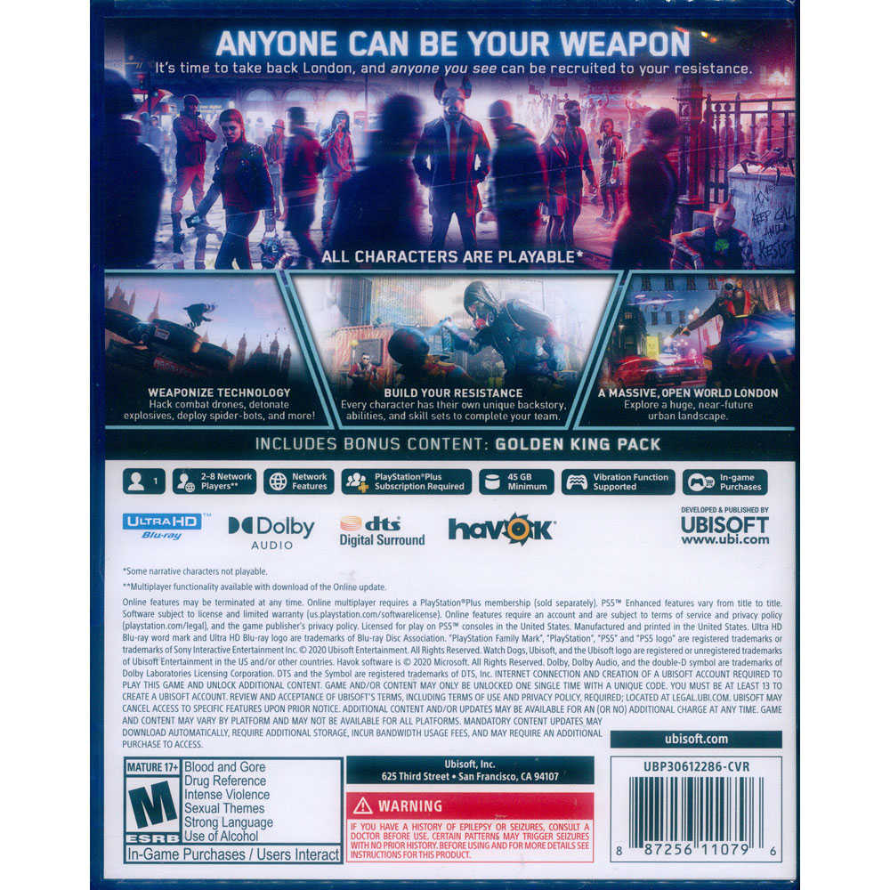 【一起玩】PS5 看門狗：自由軍團 英文美版 Watch Dogs: Legion