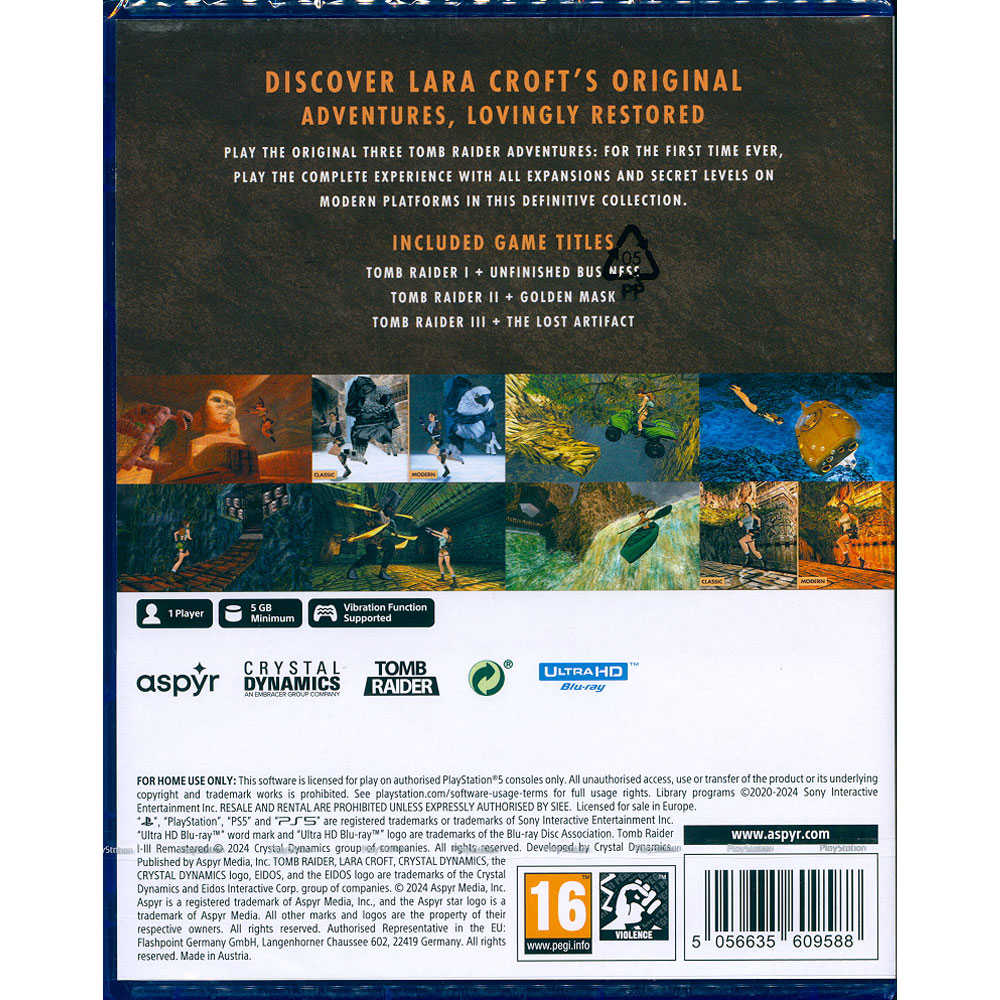 【一起玩】PS5 古墓奇兵 1-3 復刻版 重製版 移植版 英文歐版 Tomb Raider 1-3