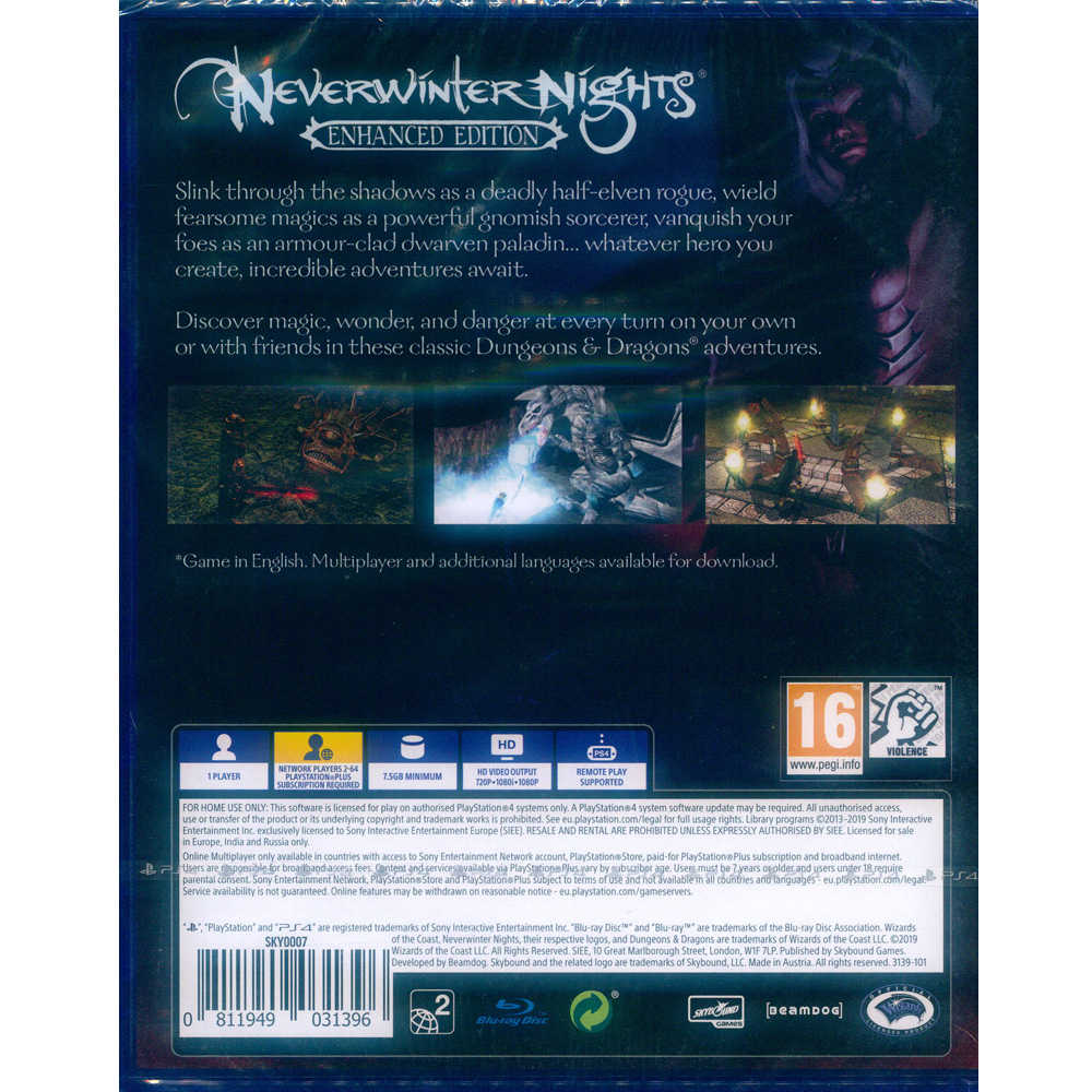 【一起玩】PS4 絕冬城之夜 強化版 英文歐版 Neverwinter Nights: Enhanced Edition