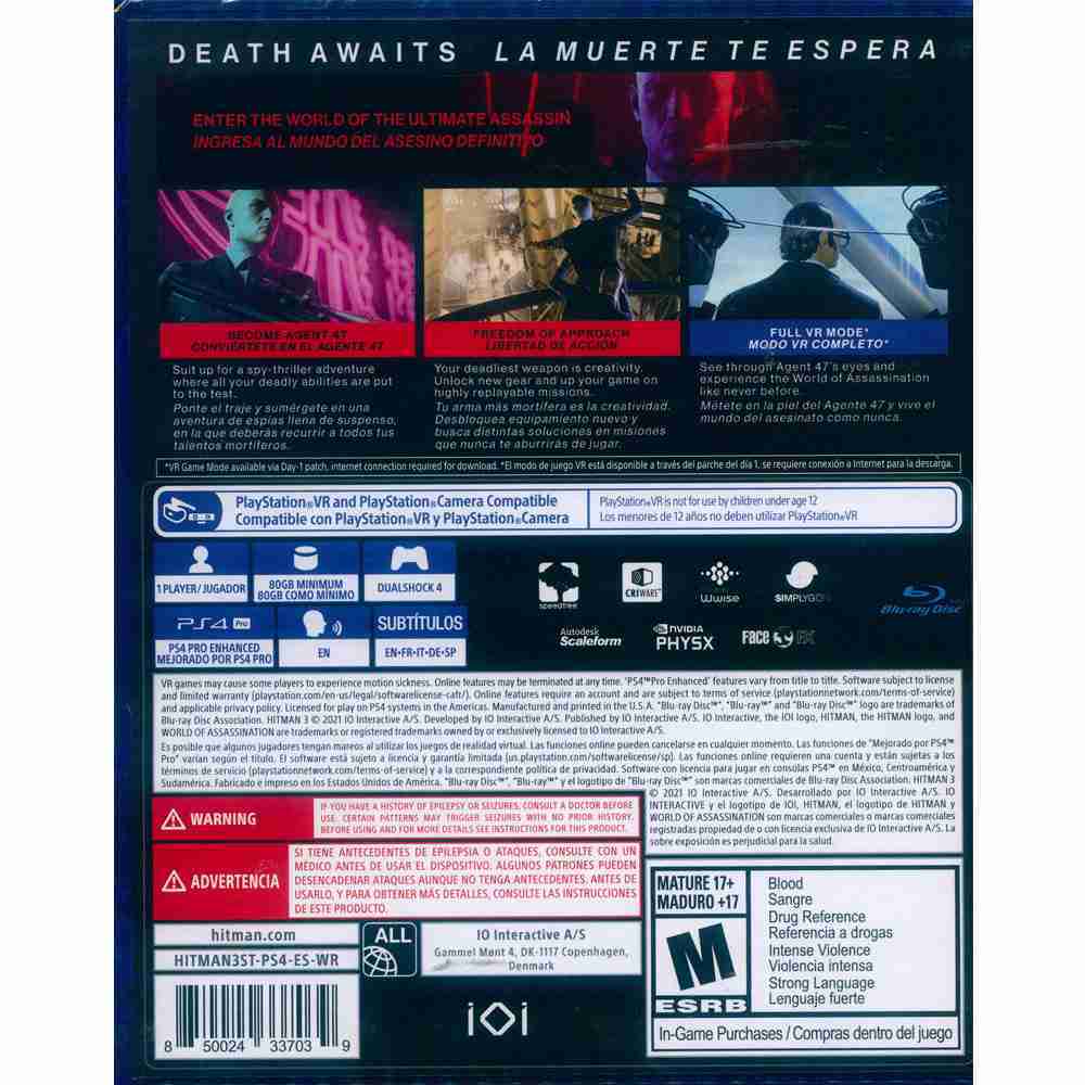 【一起玩】PS4 刺客任務 3 中文版 HITMAN 3 可升PS5版本 現貨全新