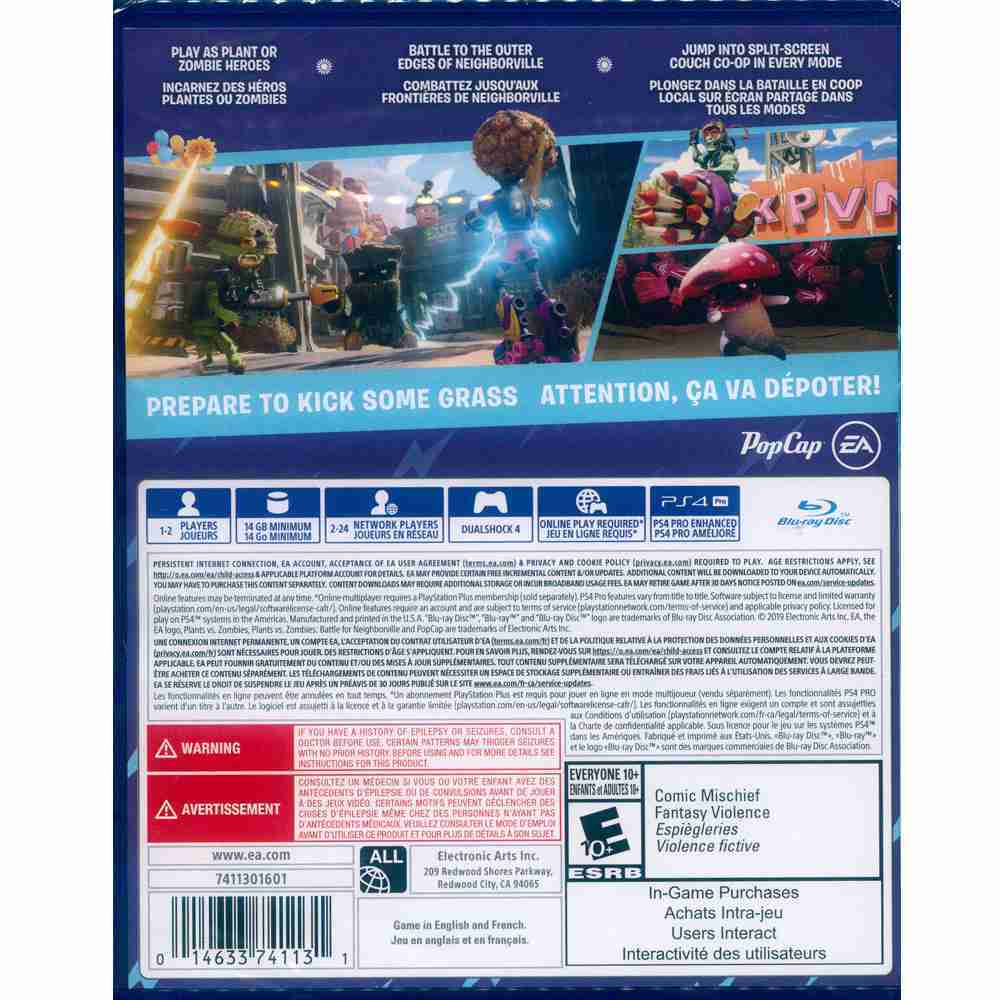 【一起玩】 PS4 植物大戰殭屍：和睦小鎮保衛戰 中英文美版 Plants Vs. Zombies
