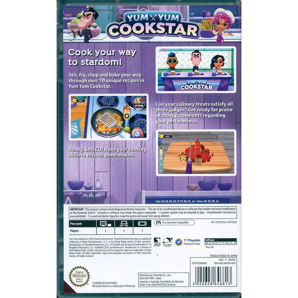 【一起玩】NS SWITCH 妙廚老媽 美味巨星 英日文澳版 Yum Yum: Cookstar