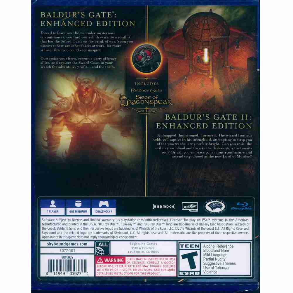 【一起玩】PS4 柏德之門 1&2 加強版合輯 中英文美版 Baldur's Gate: Enhanced