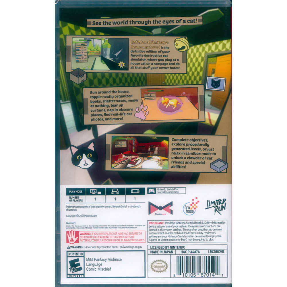 【一起玩】NS SWITCH 暴力喵喵拳：重喵版 中英日文美版 Catlateral Damage Remeowster