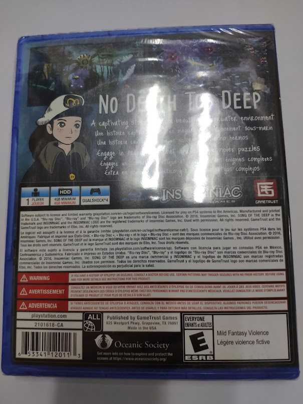 新品瑕疵 (透明外封膜破損髒污) PS4 深海之歌 英文美版 Song of the Deep