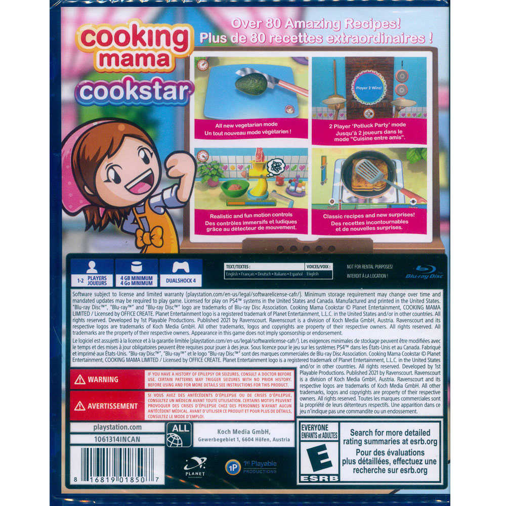 【一起玩】PS4 妙廚老媽 廚藝之星 英文美版 Cooking Mama Cookstar 遊戲片 支援PS5