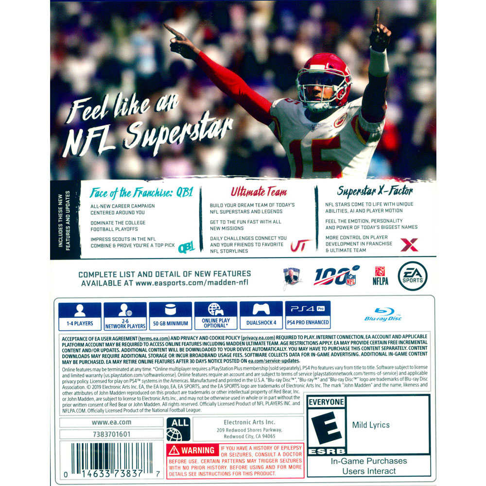 【一起玩】PS4 勁爆美式足球 20 英文美版 MADDEN NFL 20