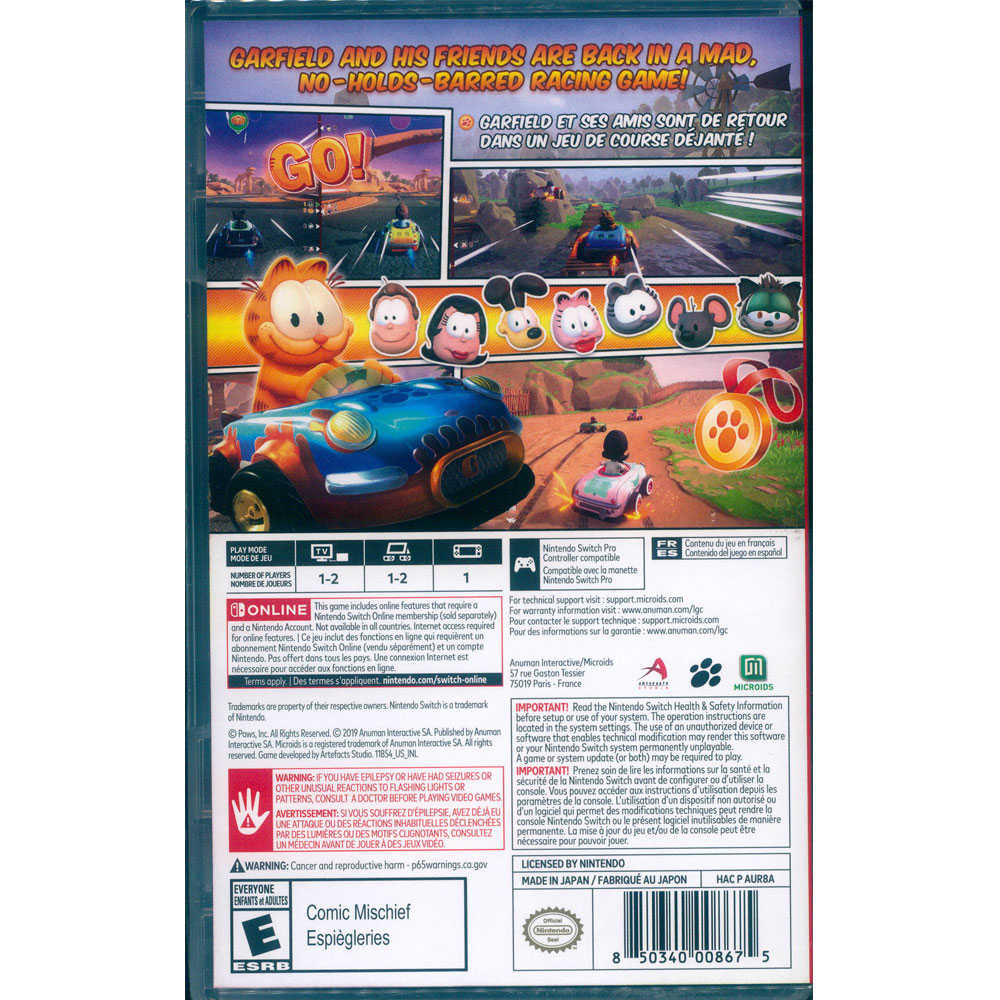 【一起玩】NS SWITCH 加菲貓卡丁車：瘋狂競速 英文美版 Garfield Kart: Furious Race