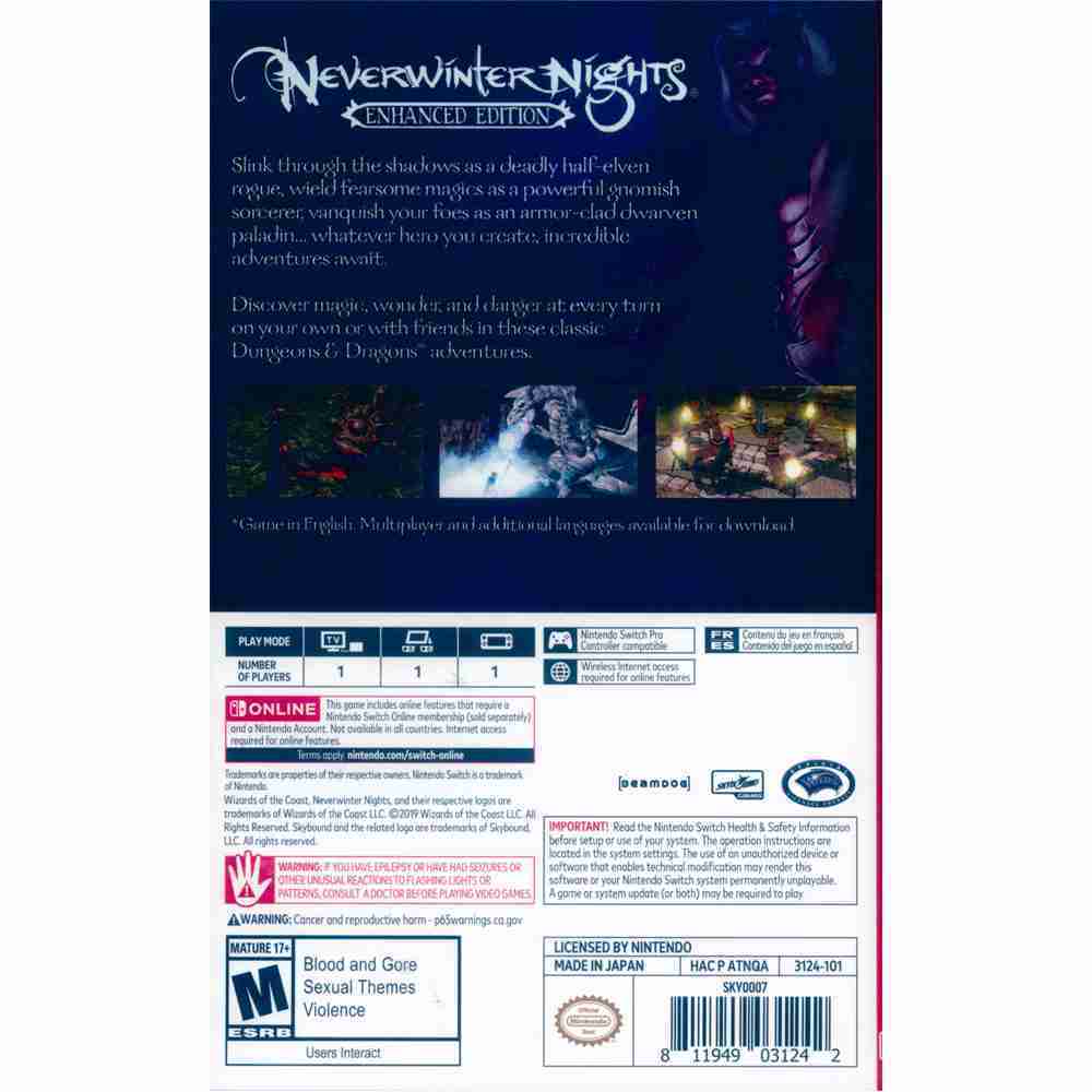 【一起玩】NS SWITCH 絕冬城之夜 強化版 英文美版 Neverwinter Nights