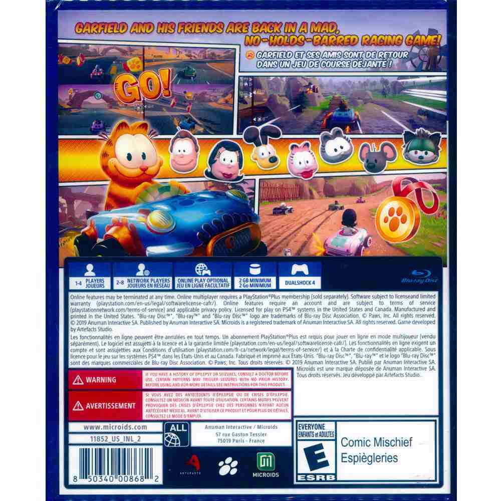【一起玩】PS4 加菲貓卡丁車：瘋狂競速 英文美版 Garfield Kart: Furious Racing