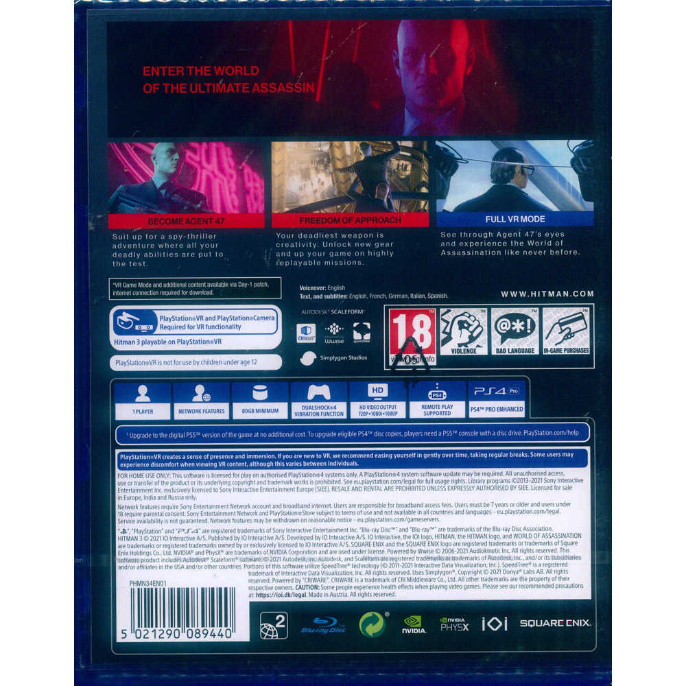 【一起玩】PS4 刺客任務 3 中文版 HITMAN 3 可升PS5版本 現貨全新
