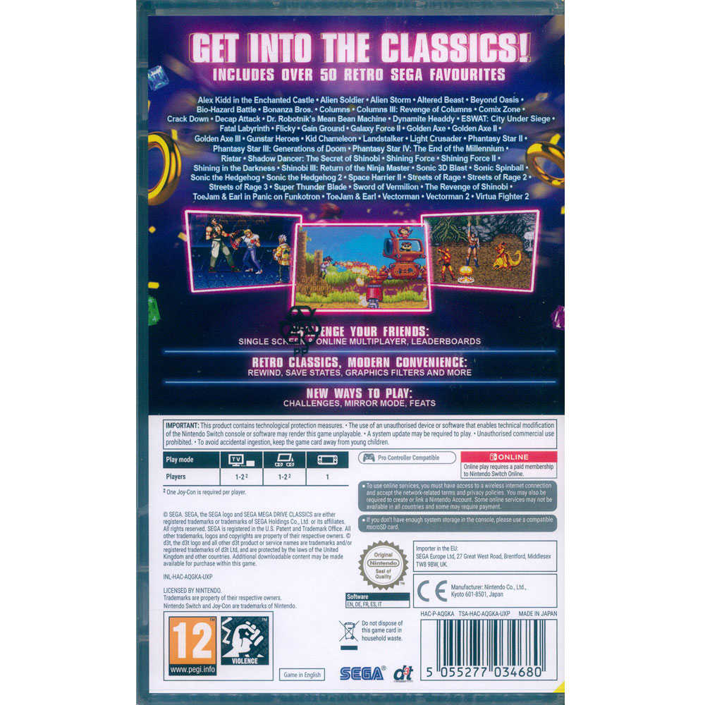 【一起玩】NS Switch SEGA Genesis Classics 經典合輯 英文版