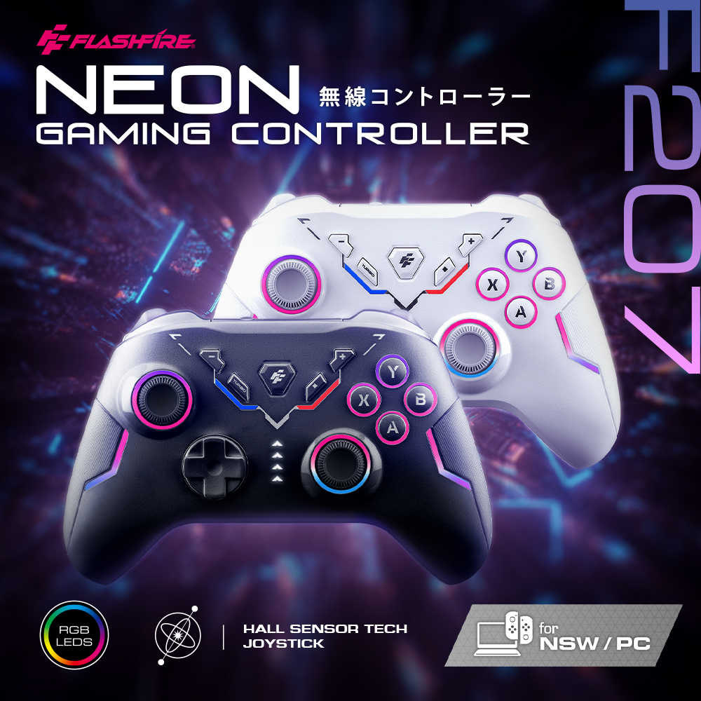 【一起玩】FlashFire NEON 遊隼無線手把 支援 switch pc steam 藍芽 控制器 epic 電腦