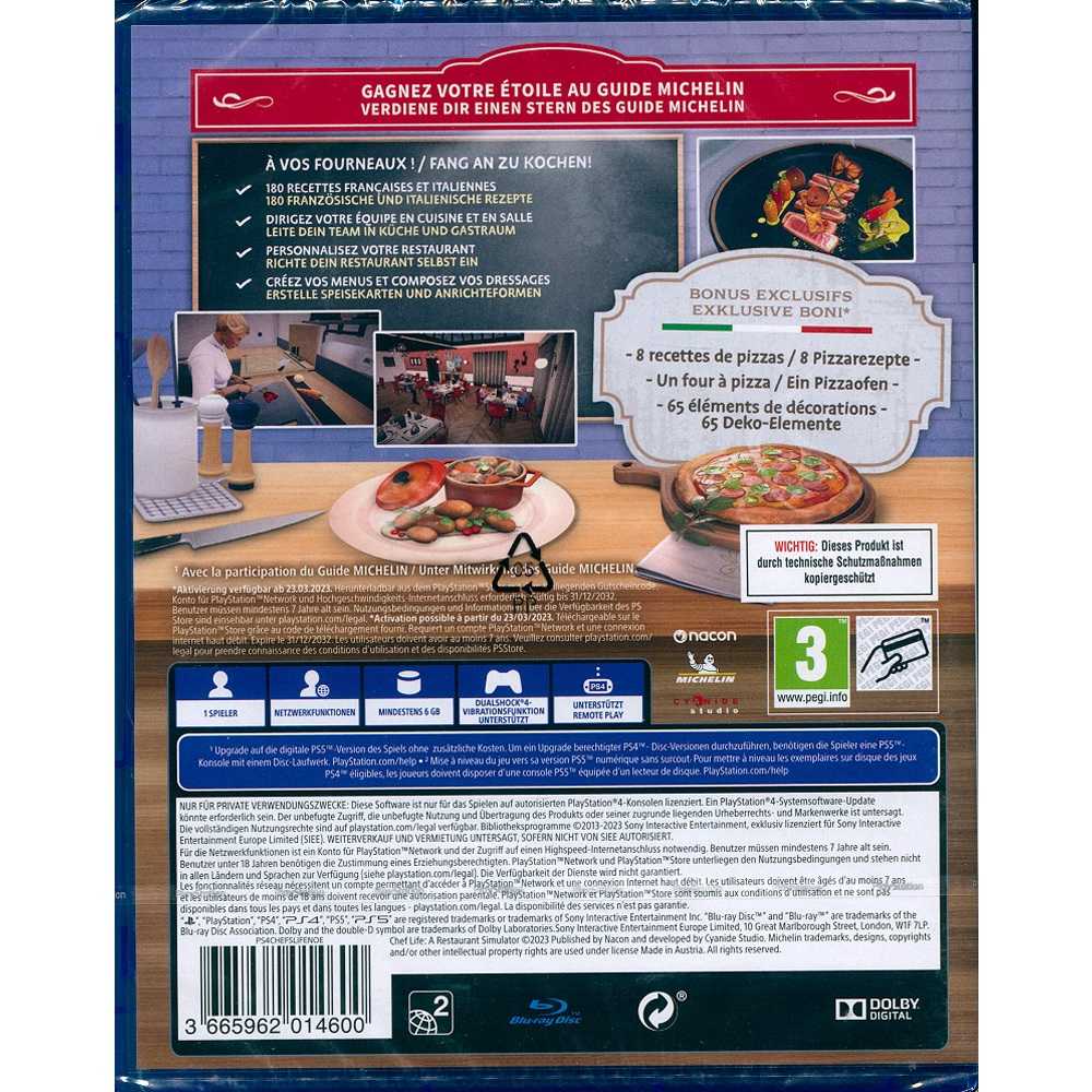 【一起玩】PS4 模擬人生：我是大廚師 窯烤版 中英日文歐版 Chef Life 主廚人生：餐廳模擬器