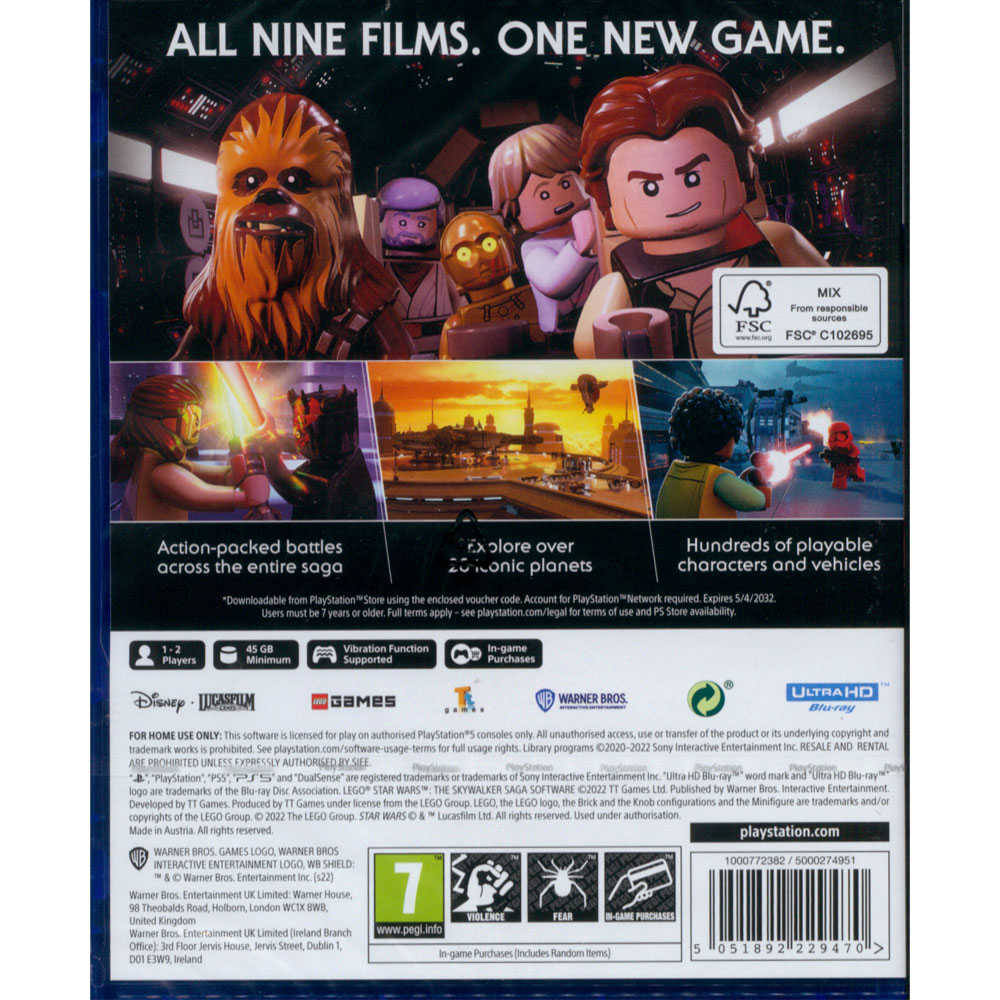 【一起玩】PS5 樂高星際大戰：天行者傳奇 英文歐版 附密碼表 LEGO Star Wars:The Skywalker