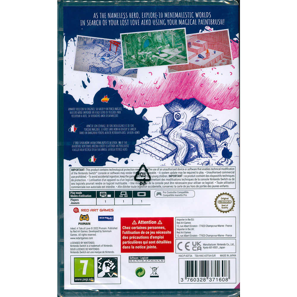 【一起玩】 NS SWITCH 洇客 (墨跡：愛的故事) 中英日文歐版 Inked: A Tale of Love
