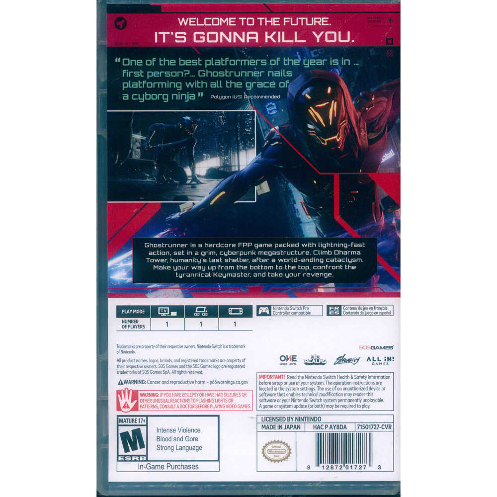 【一起玩】(現貨全新) NS SWITCH 幽影行者 (幽靈行者) 英文美版 Ghostrunner