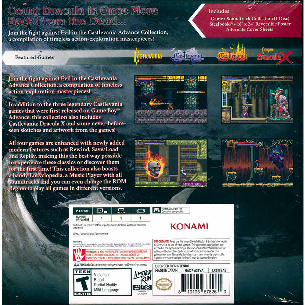 【一起玩】 NS Switch 惡魔城 Advance 精選輯 四合一經典進階合輯 英日文美版 Castlevania