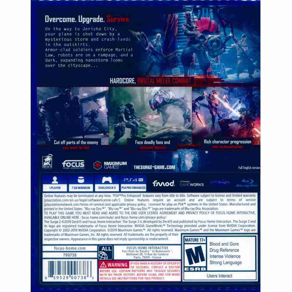 【新品瑕疵(外盒有裂痕)】PS4 機甲狂潮 2 中英文美版 The Surge 2