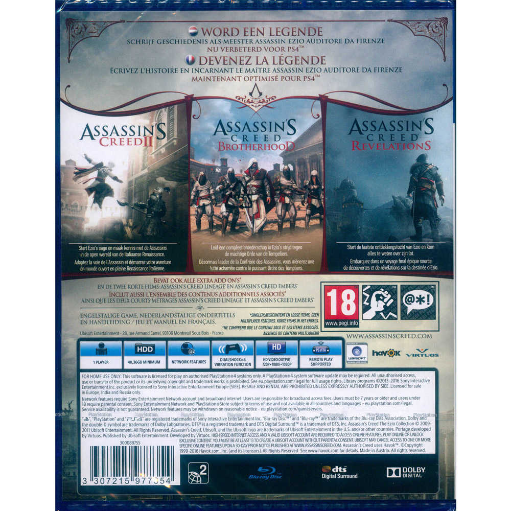 【一起玩】 PS4 刺客教條：埃齊歐合輯 中英文歐版 Assassin s Creed: The Ezio