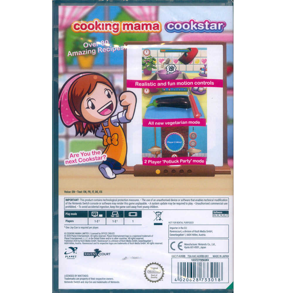 【一起玩】 NS SWITCH 妙廚老媽 廚藝之星 英文歐版 Cooking Mama Cookstar 廚師媽媽 料理