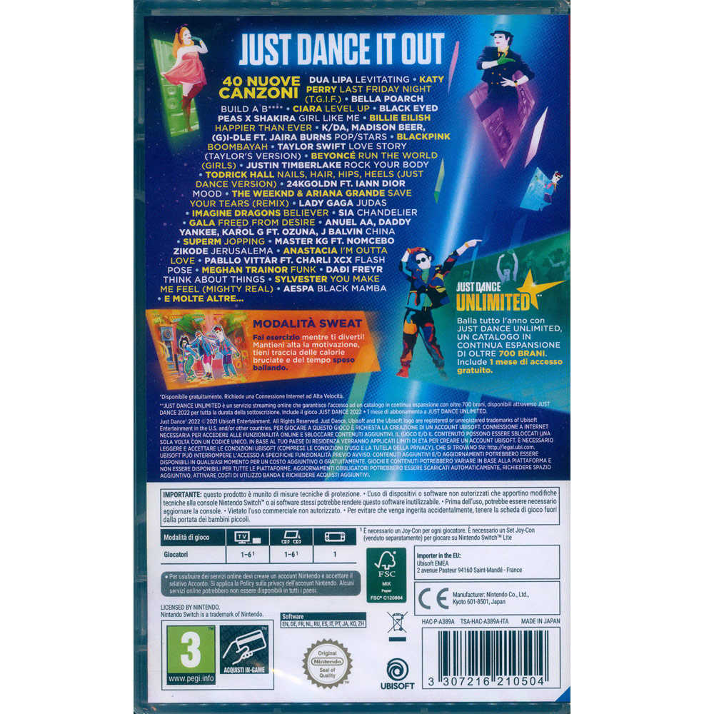 【新品瑕疵-盒損】 NS SWITCH 舞力全開 2022 中文歐版 Just Dance 2022