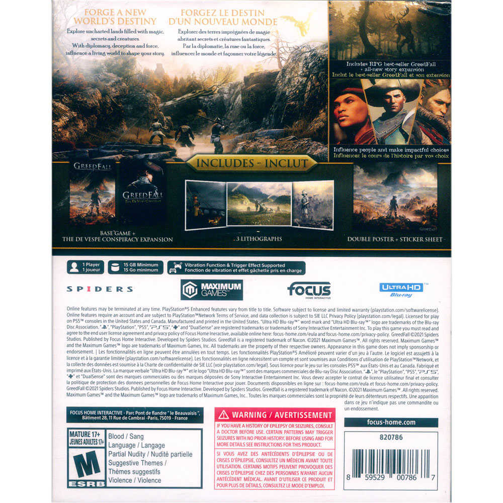 【一起玩】PS5 貪婪之秋 黃金版 中英文美版 Greedfall: Gold Edition