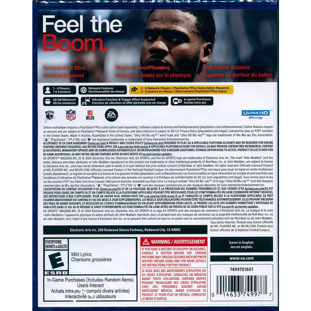 【一起玩】PS5 勁爆美式足球 25 英文美版 Madden NFL 25 美式橄欖球