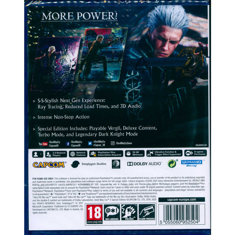 【一起玩】PS5 惡魔獵人 5 特別版 英日文歐版 Devil May Cry 5 Special Edition