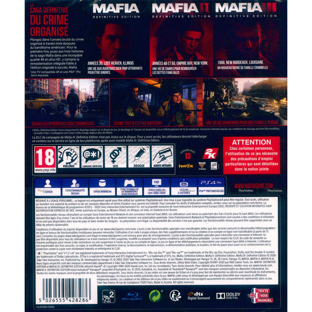 【一起玩】 PS4 四海兄弟 三部曲 中英文歐版 Mafia Trilogy 黑手黨合輯