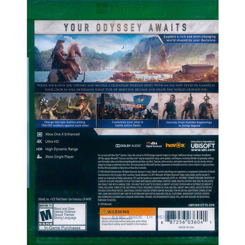 (新品瑕疵) XBOX ONE 刺客教條 奧德賽 中英文美版 附特典 Assassin s Creed Odyssey