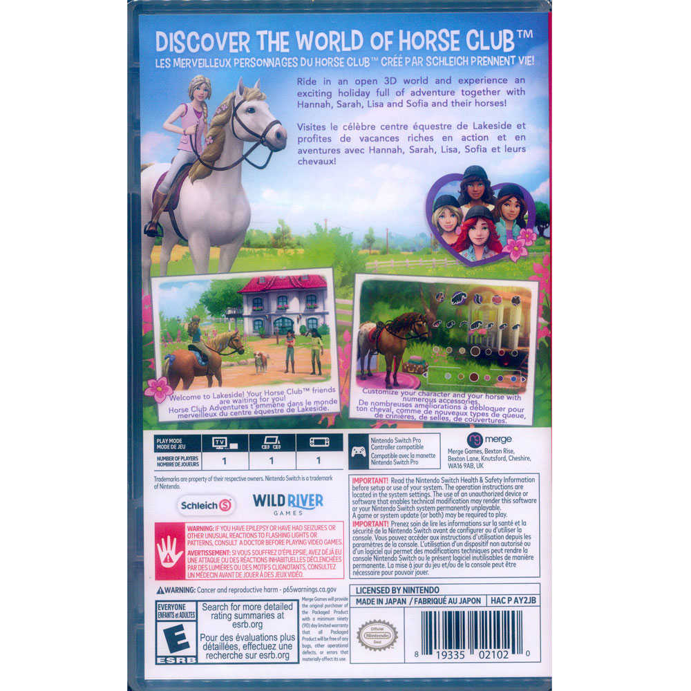 【一起玩】 NS SWITCH 馬術俱樂部歷險記 英文美版 Horse Club Adventures