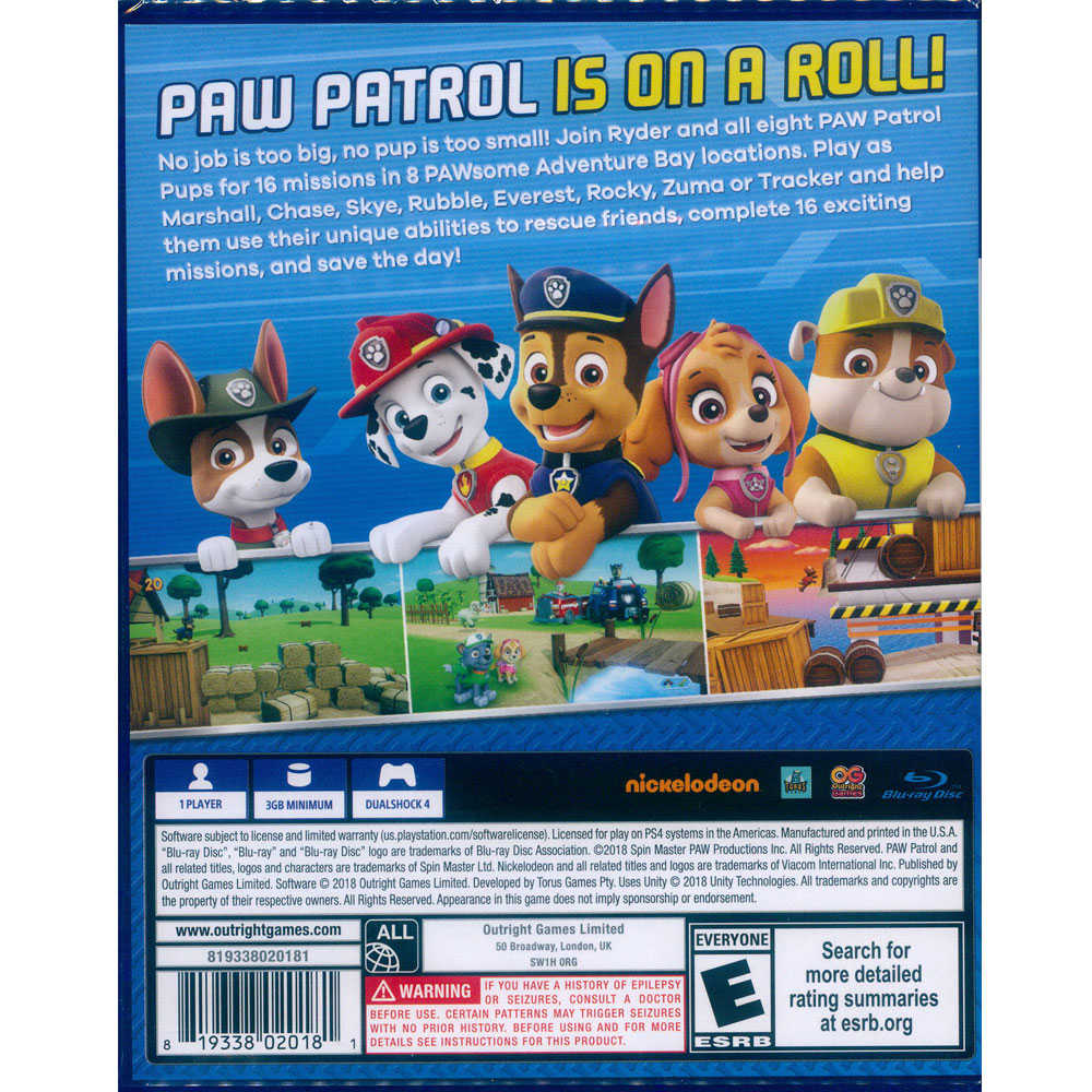 【一起玩】PS4 汪汪隊立大功出發救援 英文美版 Paw Patrol On A Roll