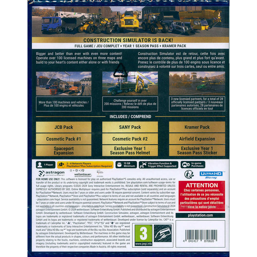 【一起玩】PS5 模擬建築 黃金版 中英日文歐版 Construction Simulator Gold Edition