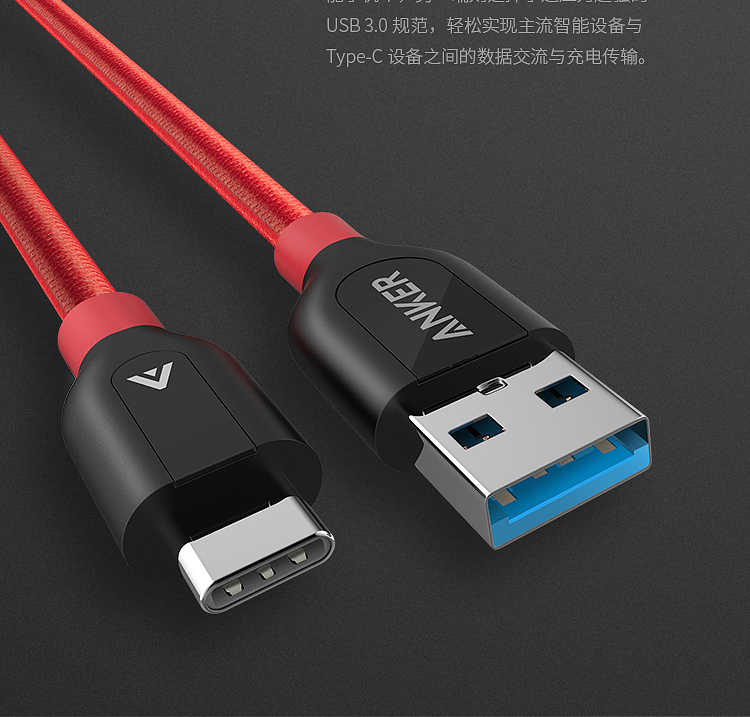 最狂下殺 Anker powerline USB Type-C USB3.0/0.9米充電傳輸兩用線