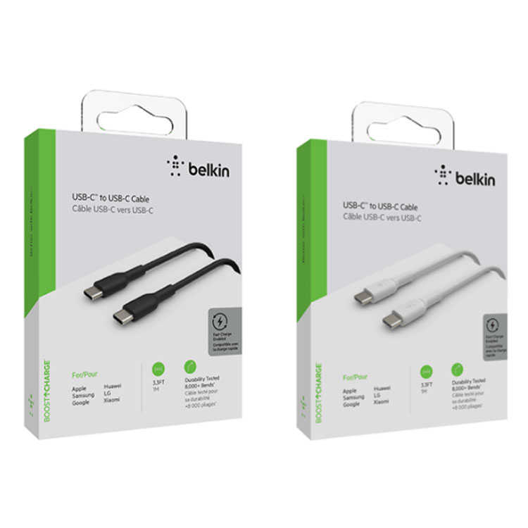 Belkin】貝爾金USB-C轉USB-C(1m/2m) PVC傳輸線暨充電線 type-C充電線 USB-IF