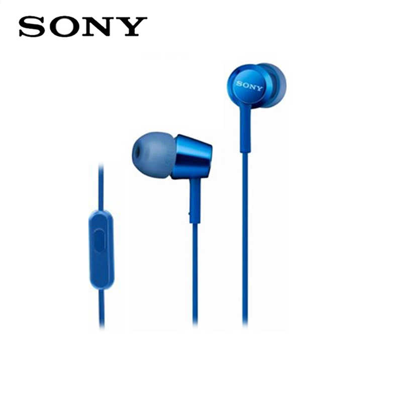 【SONY 】MDR-EX155AP 深藍 細膩金屬 耳道式耳機 線控MIC ★送收納盒