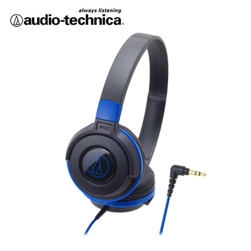 【鐵三角】ATH-S100 黑藍 輕量型耳機 SJ-11更新版 ★送收線器+皮質收納袋★