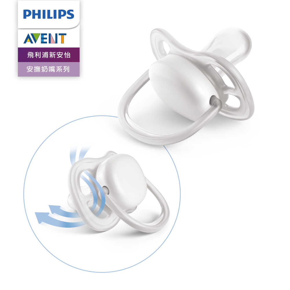 【PHILIPS AVENT】超透氣矽膠安撫奶嘴 0-6M 綠藍/粉紫(SCF344/21)