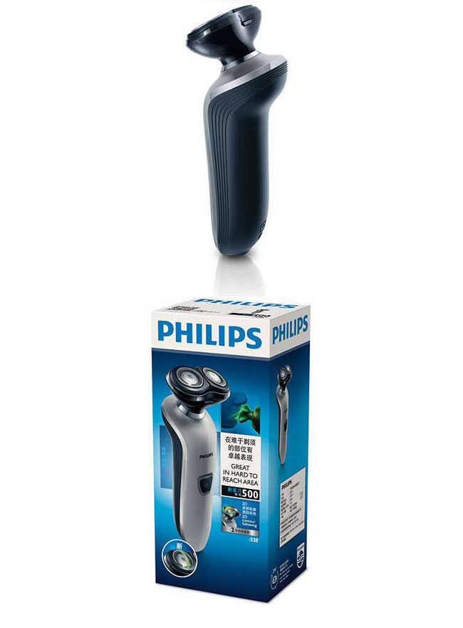 福利品【飛利浦 PHILIPS】銳鋒系列兩刀頭水洗電鬍刀(S520) 原廠保固一年