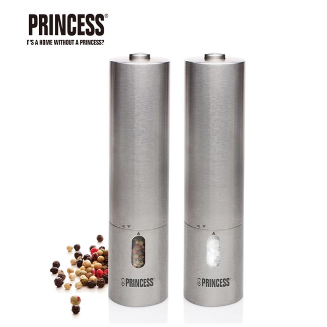 【荷蘭公主 PRINCESS】不鏽鋼電動研磨椒鹽罐組/2入(493000)