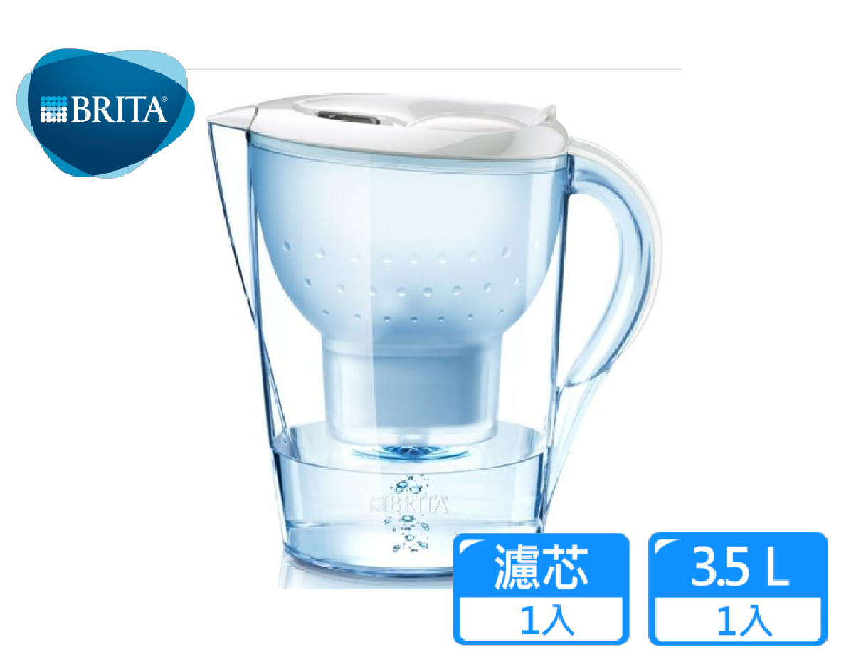 【BRITA】3.5公升Marella馬利拉濾水壺【一壺一心組】【潔淨白】 (新升級MAXTRA+)