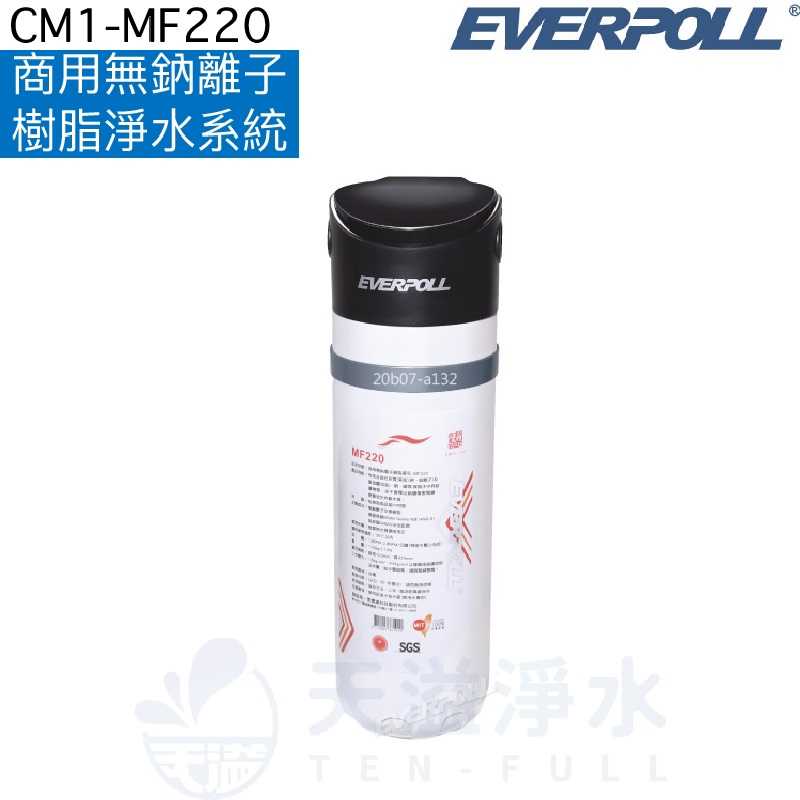 【EVERPOLL】商用無鈉離子樹脂淨水系統CM1-MF220【無鈉離子樹脂】【贈全台安裝】