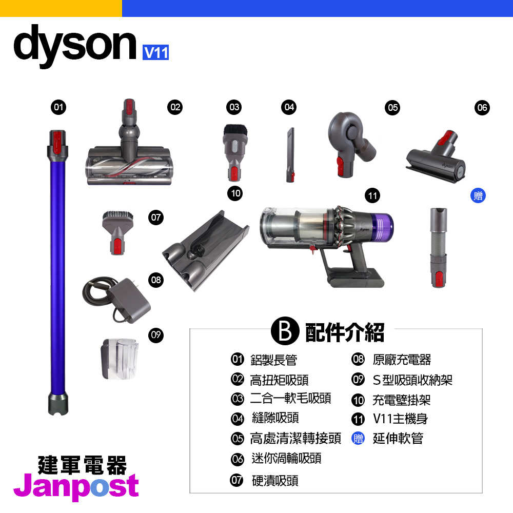 建軍電器 Dyson V11 Torque 無線吸塵器 智慧偵測地板 兩年保固