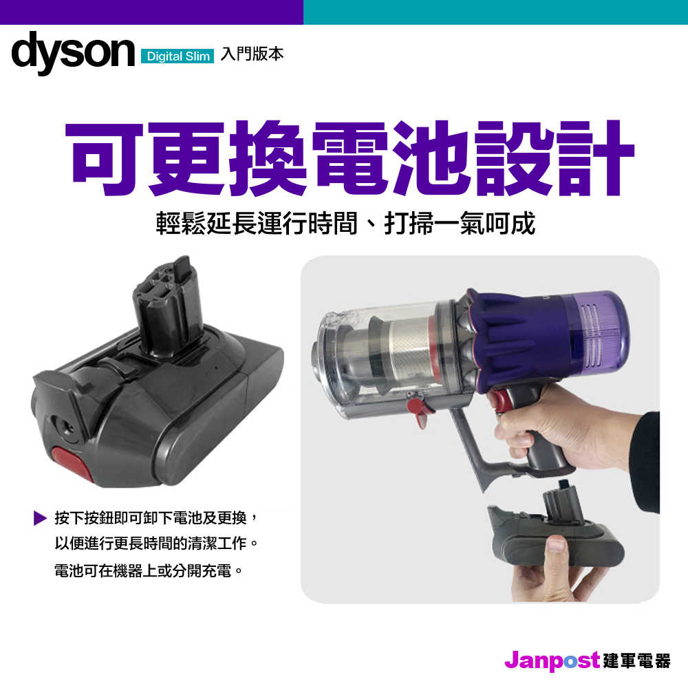 最新 Dyson 戴森 SV18 Digital Slim Fluffy 入門版 輕量無線吸塵器 輕而強勁 可換電池