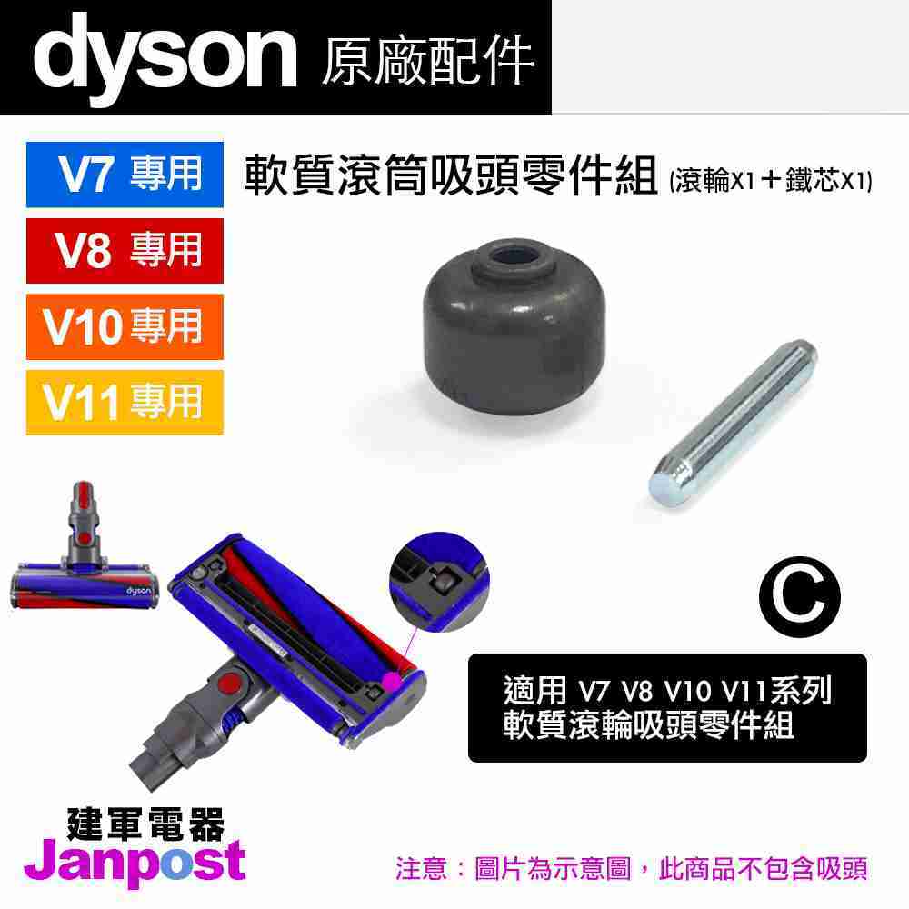 Dyson V7 V8 V10 V11 碳纖維 軟質滾筒 fluffy 吸頭 輪胎 滾輪 輪子