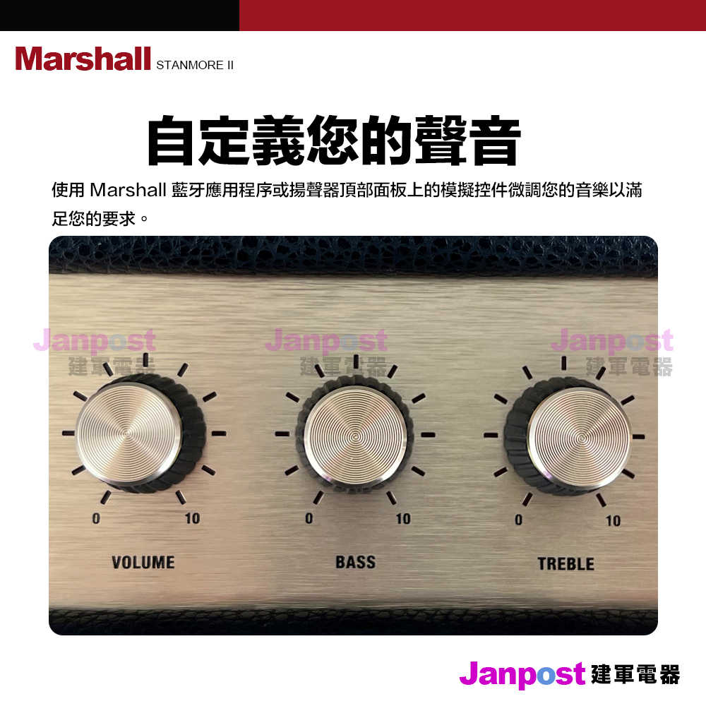 贈音源線 建軍電器 Marshall Stanmore II 2代 Bluetooth 藍牙 藍芽 喇叭 一年保固