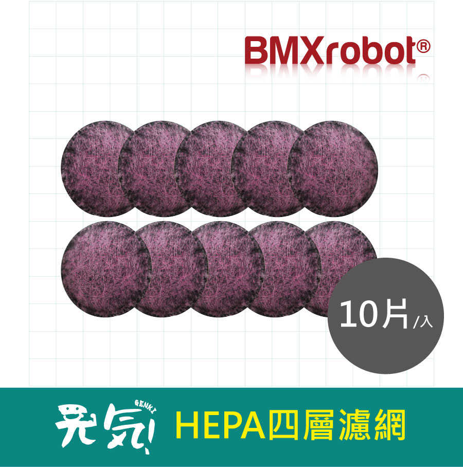 日本BMXrobot Genki 元氣 HEPA四層高效濾網 口罩型清淨機用 10片入 建軍電器