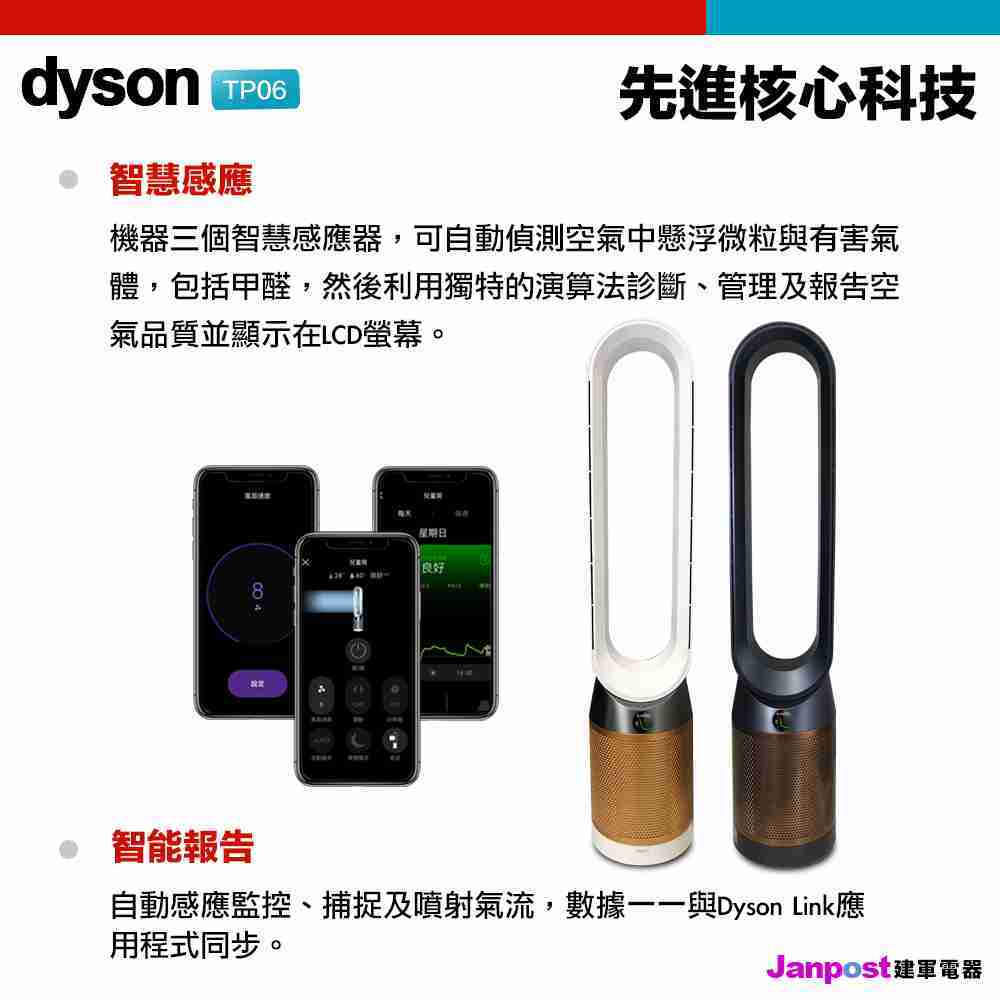 Dyson 戴森 Pure Cool Cryptomic 二合一 智慧涼風清淨機 TP06 2年保固 可分期 建軍電器