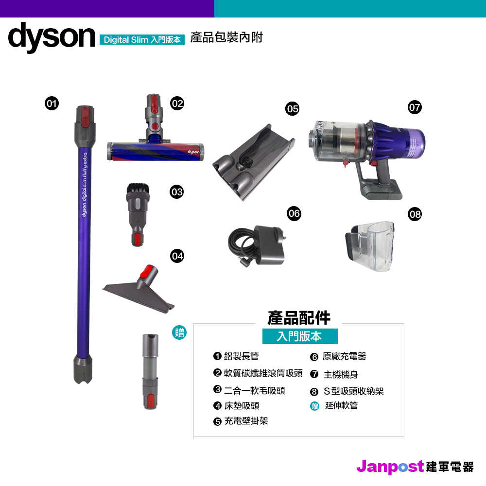 最新 Dyson 戴森 SV18 Digital Slim Fluffy 入門版 輕量無線吸塵器 輕而強勁 可換電池